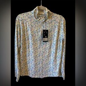 Walter Hagen Ditsy Lemon Perform 11 UV Protect Qtr Zip Women’s Med NWT(MSRP $80)